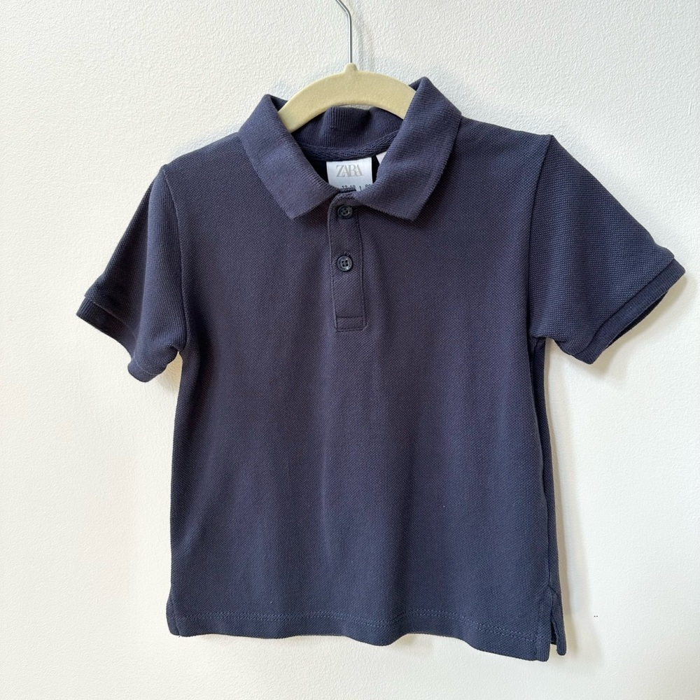 Zara Kids Basic Polo Shirt Sz 12-18mo Navy Toddler Baby Boys